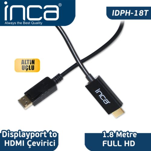 Inca Idph-18t Display Port To Hdmi Dönüştürücü Kablo 1.8mt