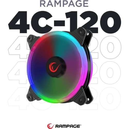Rampage 4C-120 120mm Double Ring 5 Renk Ledli Gökkuşağı Rainbow Kasa Aksesuarı