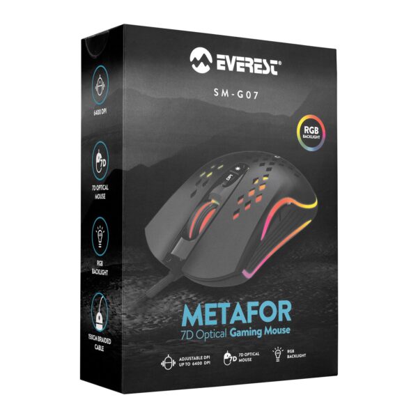 Everest SM-G07 Metafor RBG Kablolu Optik Oyuncu Mouse