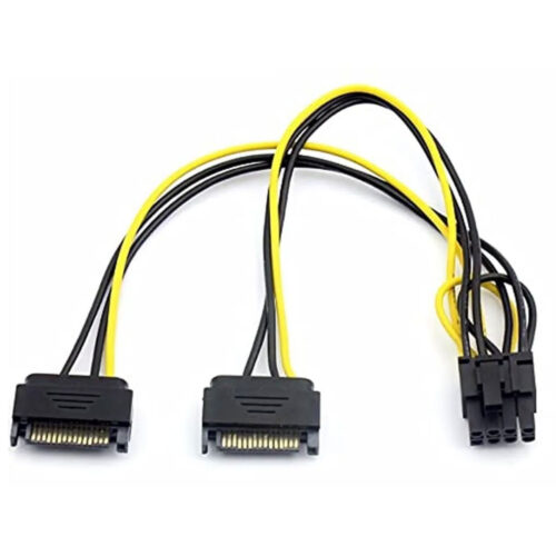 Alfais 4327 2x Sata To 8 Pin (6+2 ) Pci-E Express Güç Molex Power Kablosu Çevirici