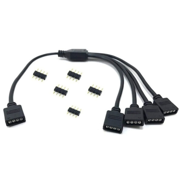 Alfais 4376 RGB Şerit 4 Pin LED Çoklayıcı Splitter Tek Kumanda 4 Çıkış