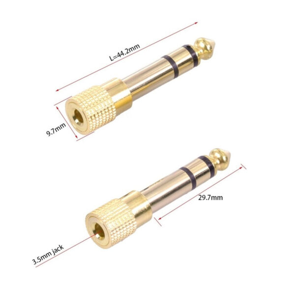 Alfais 4458 6.3 mm Erkek To 3.5 mm Dişi Çevirici Dönüştürücü Jack Adaptörü