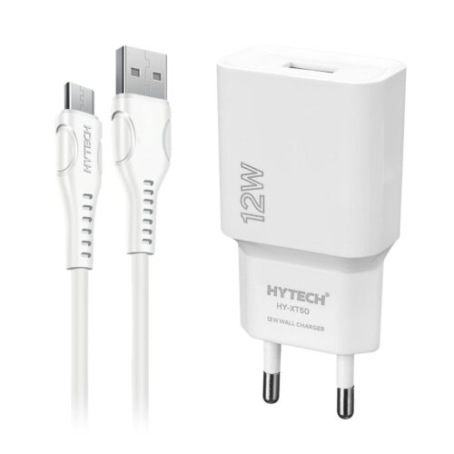 Hytech HY-XT50M 12W 5V 2.4A Micro USB Kablolu Beyaz Kablo + Ev Şarj Adaptör