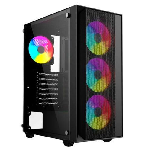 Gametech Victory 500W 4×120 MM Mesh RGB Oyuncu Bilgisayar Kasası Siyah