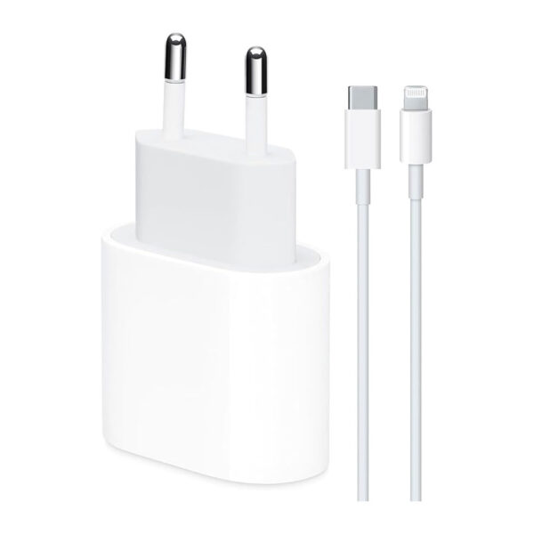 Apple iPhone Uyumlu 20W Güç Adaptörü + USB-C Lightning Şarj Kablosu