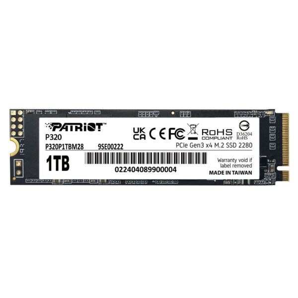 Patriot P320 1TB 3000/2200MB/s NVMe M.2 SSD Disk (P320P1TBM28)